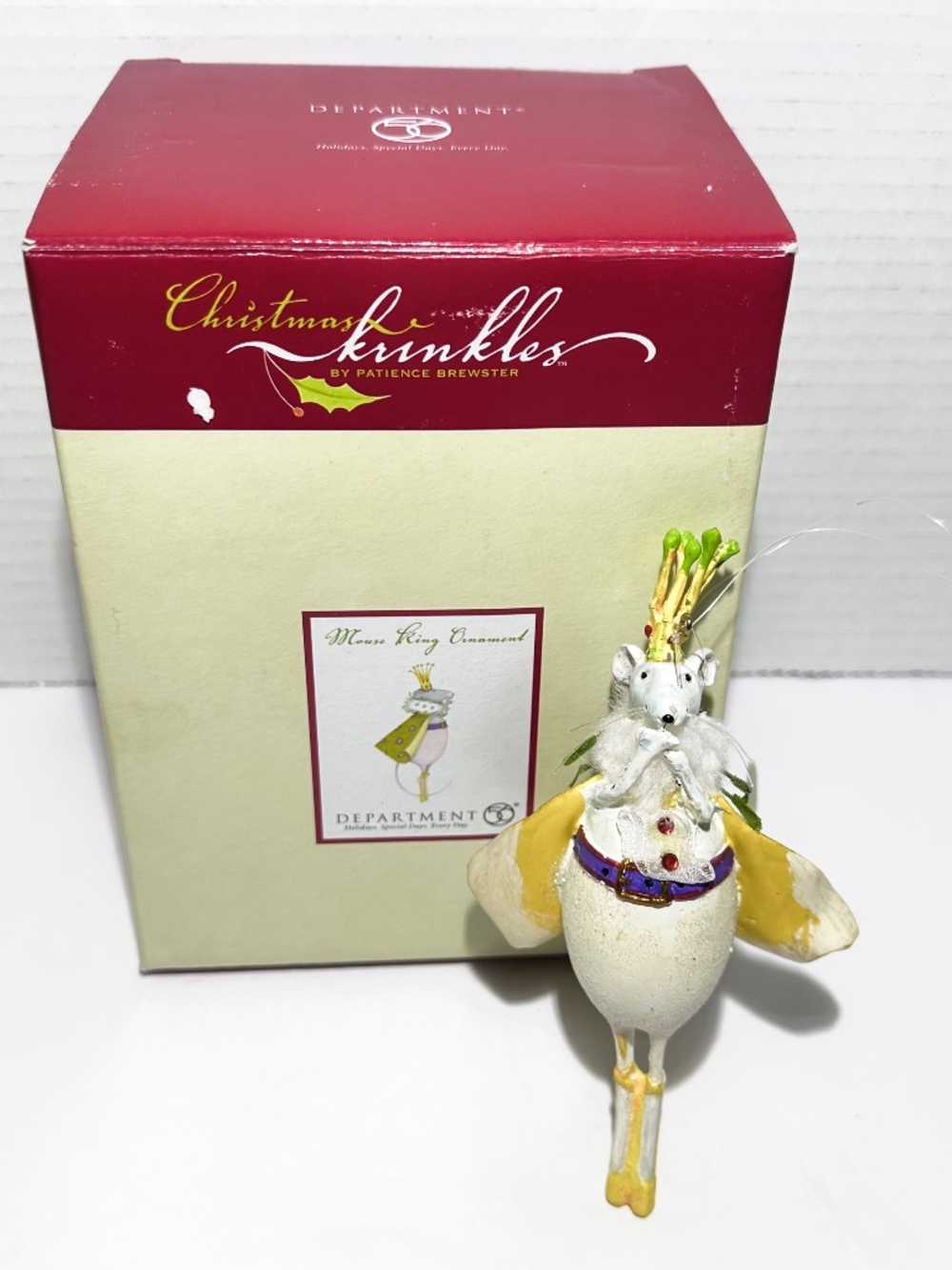 Dept 56 Krinkles Patience Brewster Nutcracker Mouse King Ornament 5.5” in Box